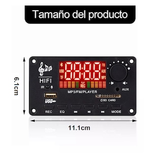 Foto 4 | Modulo Reproductor de Audio Bluetooth Usb 50w Eo Safe Imports Esi-8108 color Negro