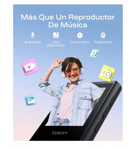 Foto 2 | Reproductor de Música Mp3 Portátil con Pantalla Táctil