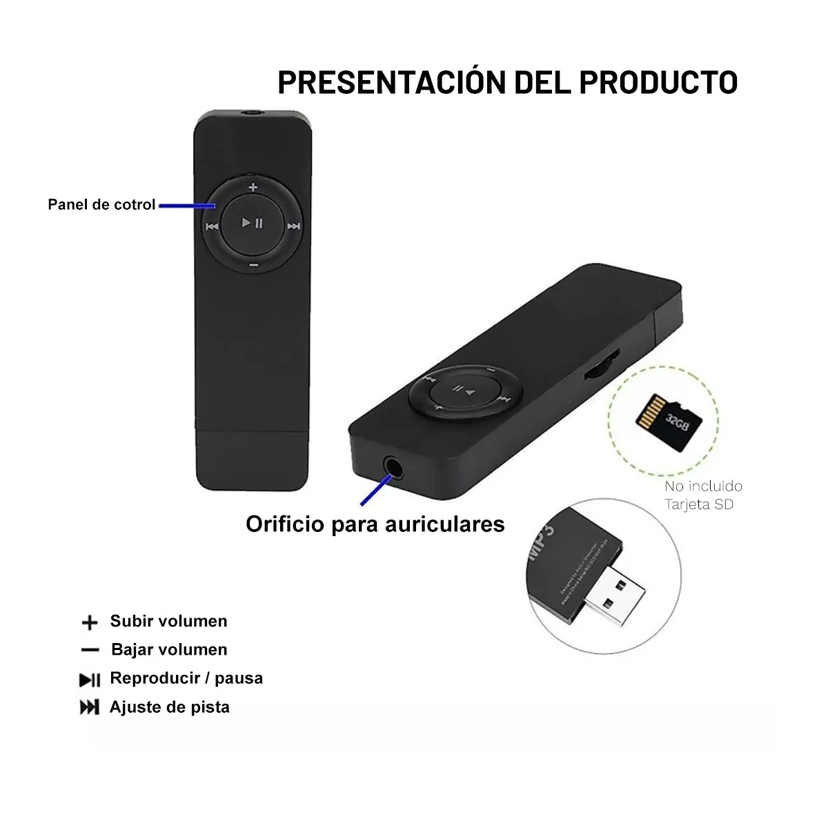 Foto 4 pulgar | Reproductor MP3 MP4 Eo Safe Imports ESI-14631 Negro