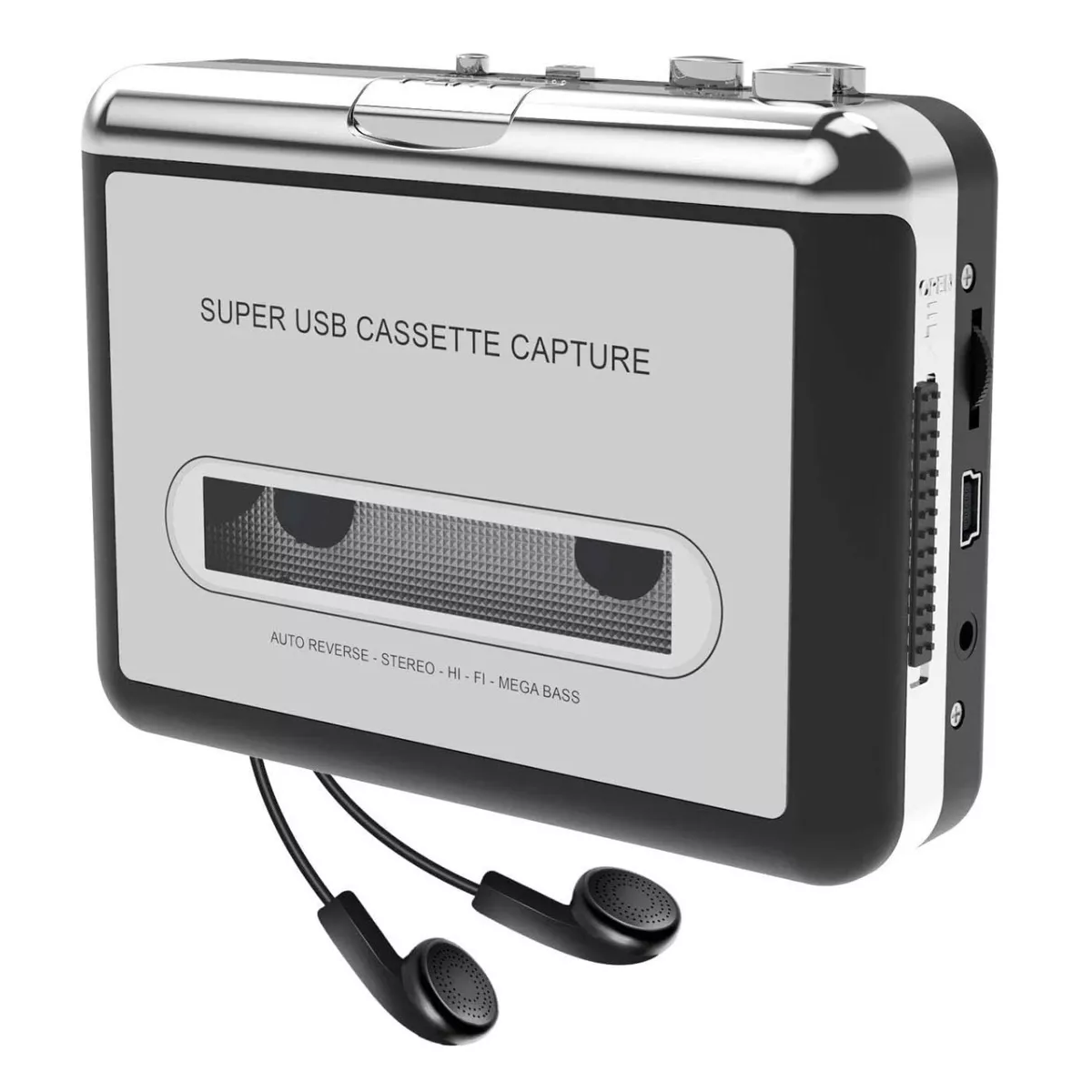 Reproductor de Cinta Portátil Mp3 Converter Auriculares Eo Safe Imports Plateado