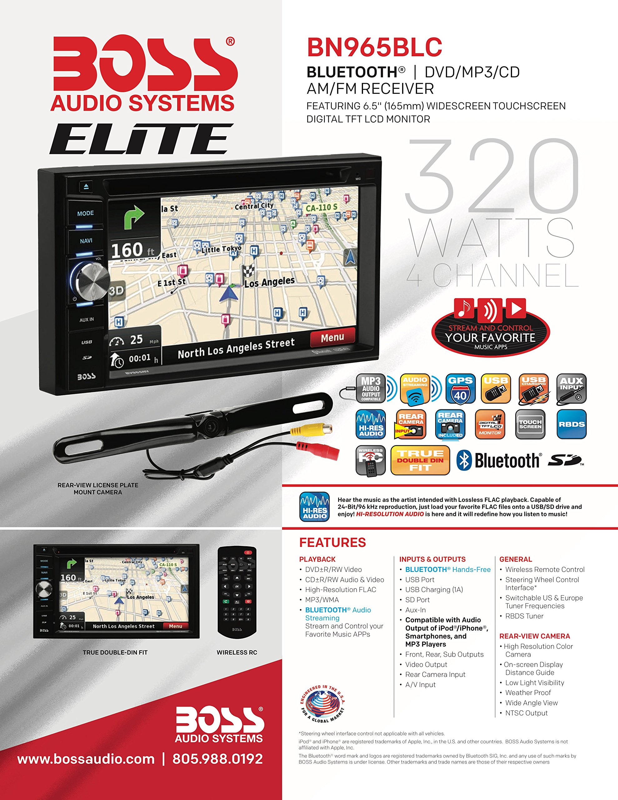 Foto 7 pulgar | Reproductor De Dvd Con Navegación Gps Para Coche Boss Audio Elite Bn965blc - Venta Internacional.