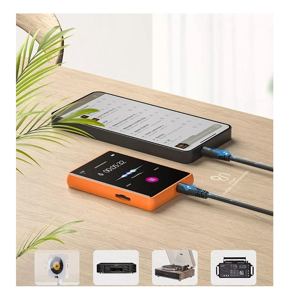 Foto 5 | Reproductor De Música Digital Mp3 Mp4 32g Con Pantalla Tácti Naranja