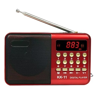 Foto 1 | Radio Fm Am Sw Portátil Grabadora Reproductor Mp3 Eo Safe Imports Esi-16152 Rojo