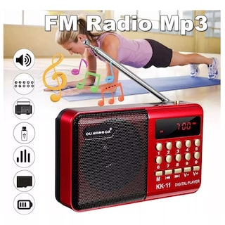 Foto 2 | Radio Fm Am Sw Portátil Grabadora Reproductor Mp3 Eo Safe Imports Esi-16152 Rojo