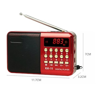 Foto 3 | Radio Fm Am Sw Portátil Grabadora Reproductor Mp3 Eo Safe Imports Esi-16152 Rojo