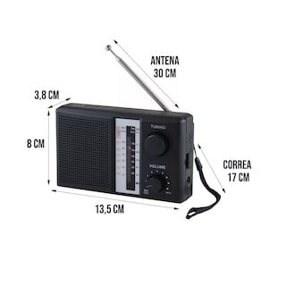 Foto 3 | Radio Portátil Am Fm Con Bocina Altavoz Y Para Audifonos Eo Safe Imports Esi-16469 Negro