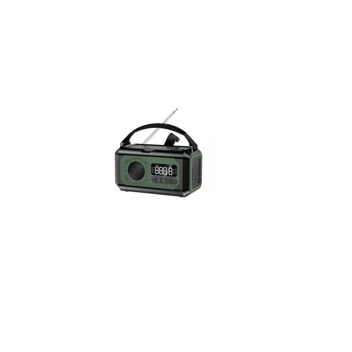 Bocina Radio Re-cargable Portatil Energía Solar Iluminable Eo Safe Imports Esi-16473 Multicolor