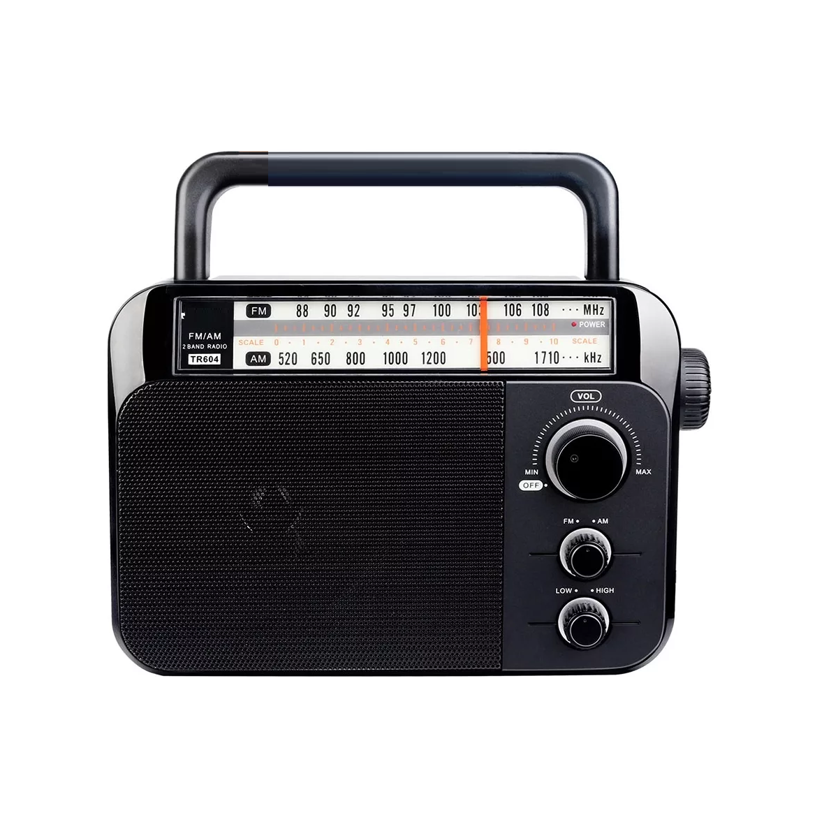 Radio Am Fm Portátil Para Mayores Con Esfera Y Pomo Grande Eo Safe Imports Esi-16468 Negro