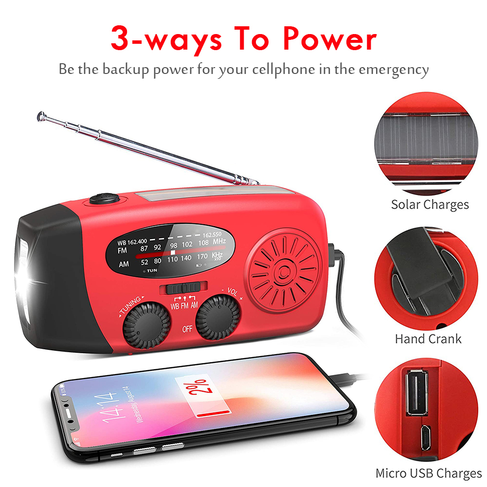 Foto 3 pulgar | Radio Multifuncional Con Manivela Con Energía Solar Y Linterna - Venta Internacional.