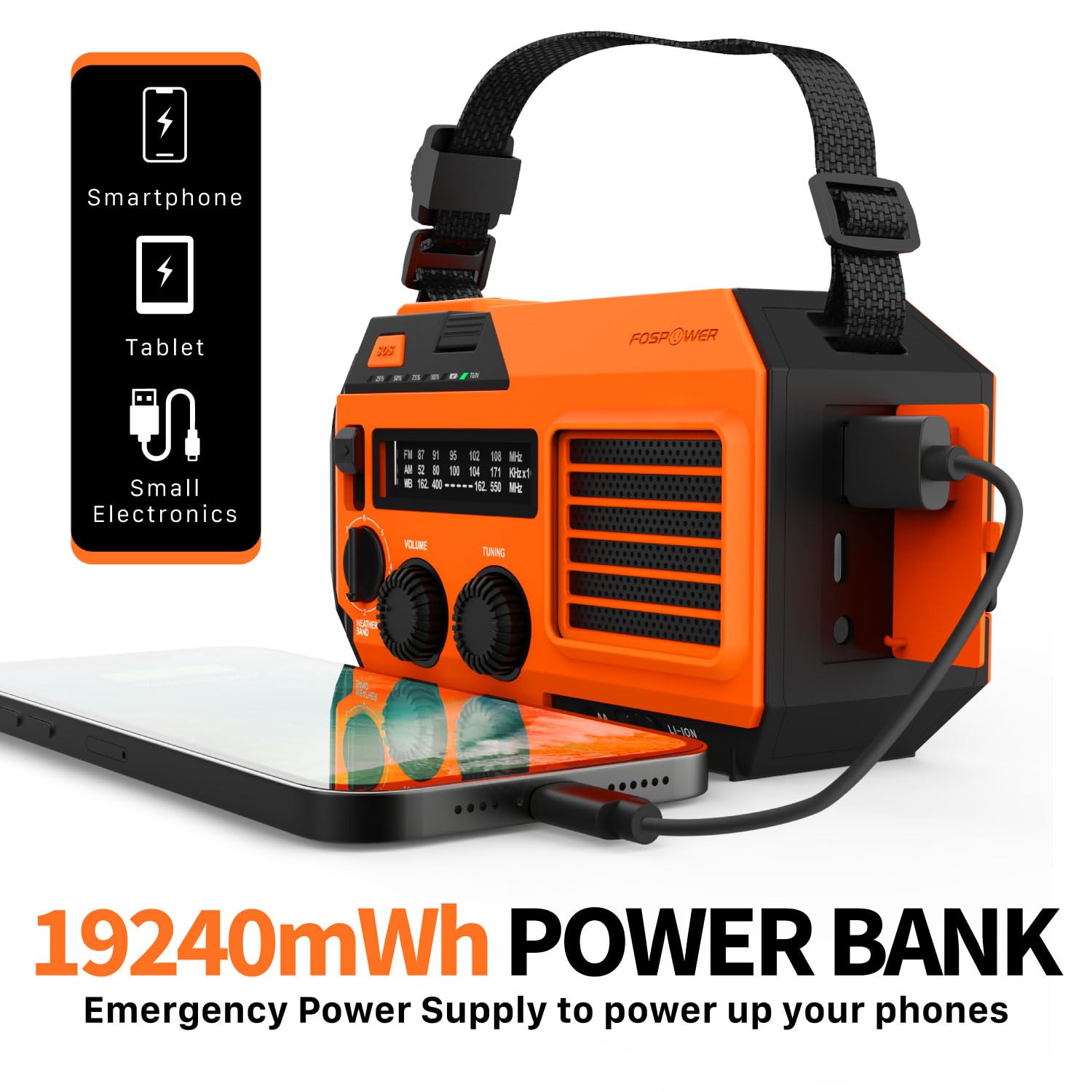 Foto 3 | Radio Meteorológica De Emergencia Fospower A6 Con Banco De Energía De 19240 Mwh - Venta Internacional.