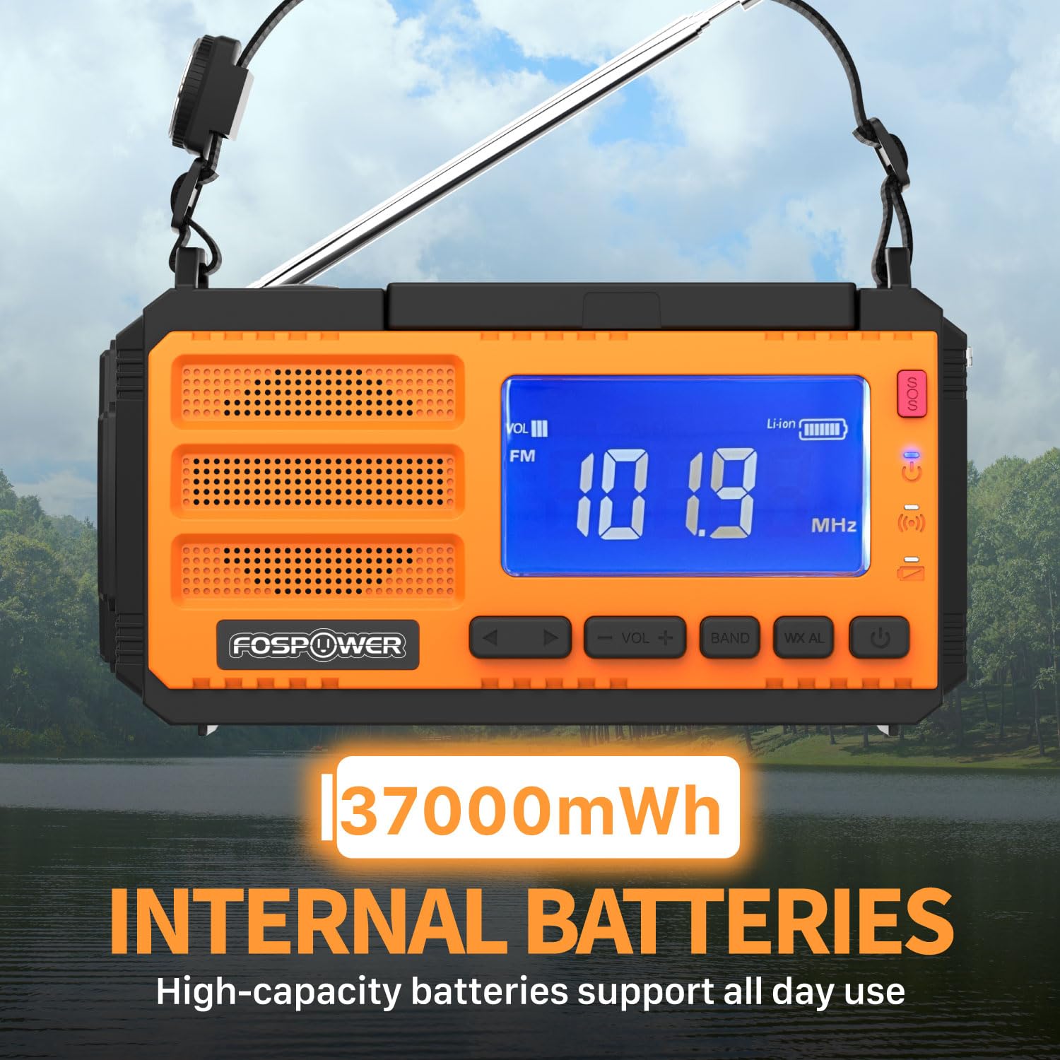 Foto 4 pulgar | Radio Meteorológica De Emergencia Fospower D8 Con Batería Externa De 37000 Mwh - Venta Internacional.