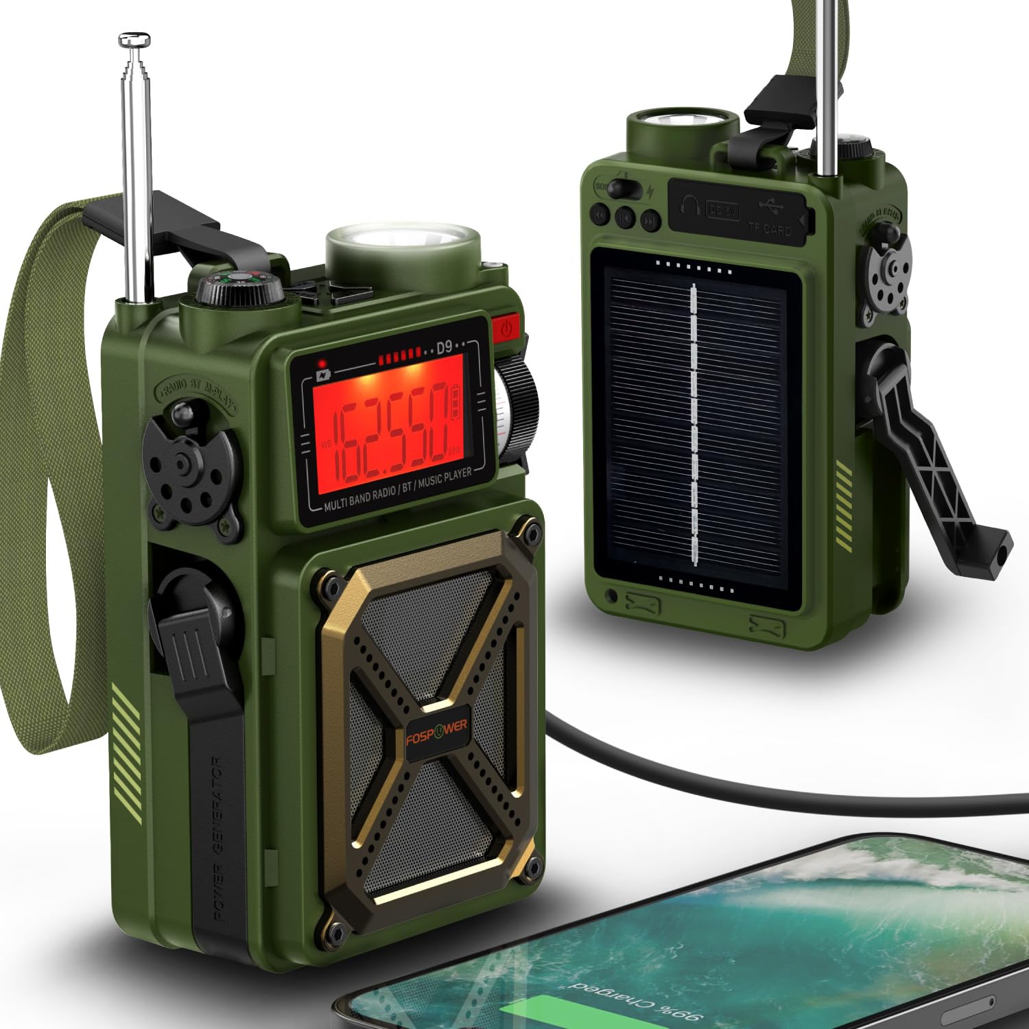 Radio Meteorológica De Emergencia Fospower D9 Con Batería Externa De 14800 Mah - Venta Internacional.