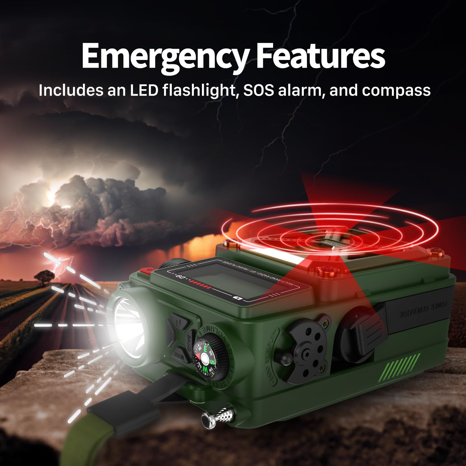 Foto 6 pulgar | Radio Meteorológica De Emergencia Fospower D9 Con Batería Externa De 14800 Mah - Venta Internacional.