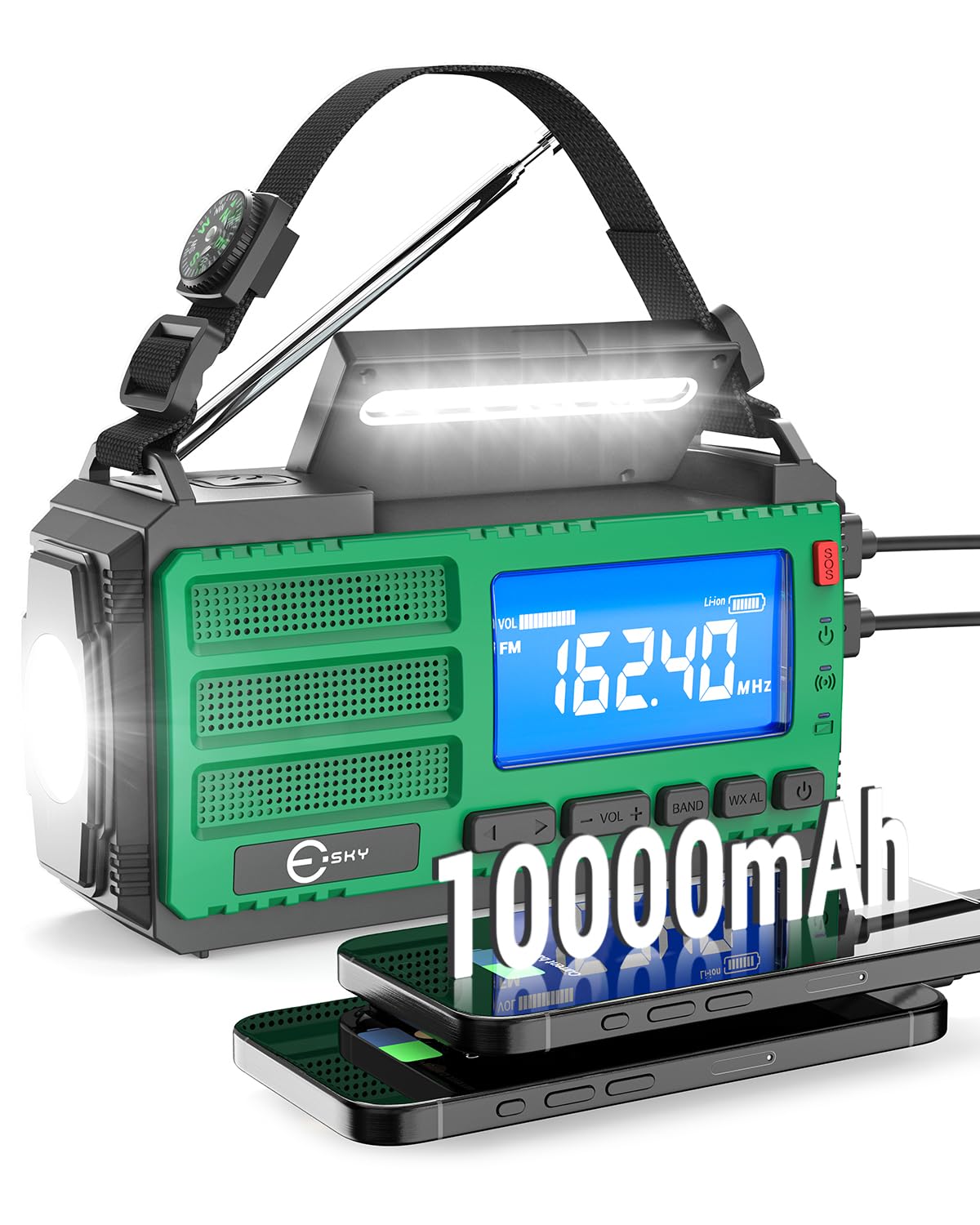 Foto 2 pulgar | Radio De Manivela De Emergencia Esky De 10000 Mah Con Linterna Y Sos - Venta Internacional.