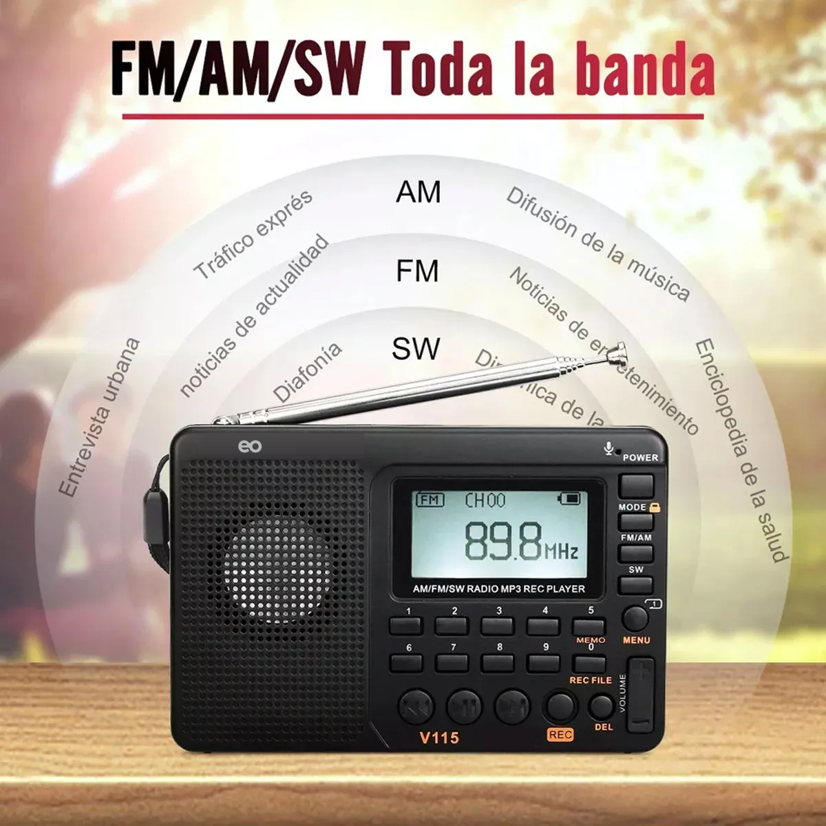 Foto 3 pulgar | Radio Am Fm Portátil Sw Reproductor De Mp3 Eo Safe Imports Esi-20210 Negro