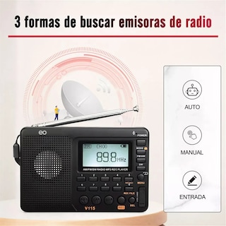 Foto 3 | Radio Am Fm Portátil Sw Reproductor De Mp3 Eo Safe Imports Esi-20210 Negro