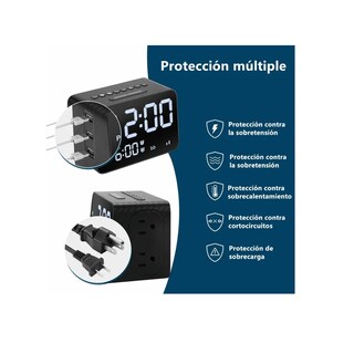 Foto 3 | Reloj Despertador Malubero Máquina De Ruido Con Puerto De Carga Negro
