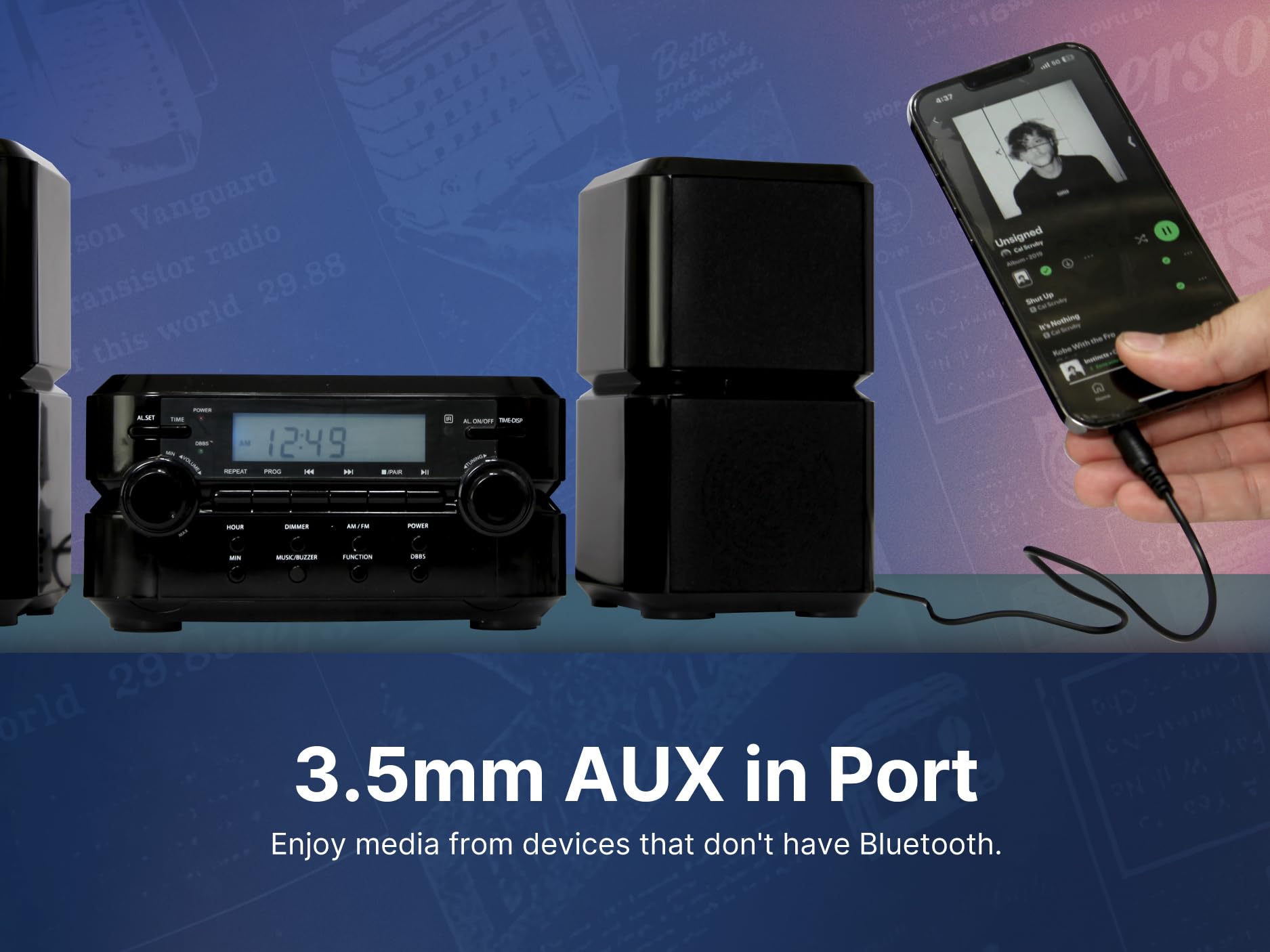 Foto 2 | Microsistema De Música Bluetooth Emerson Es-4001 Con Reproductor De Cd - Venta Internacional.
