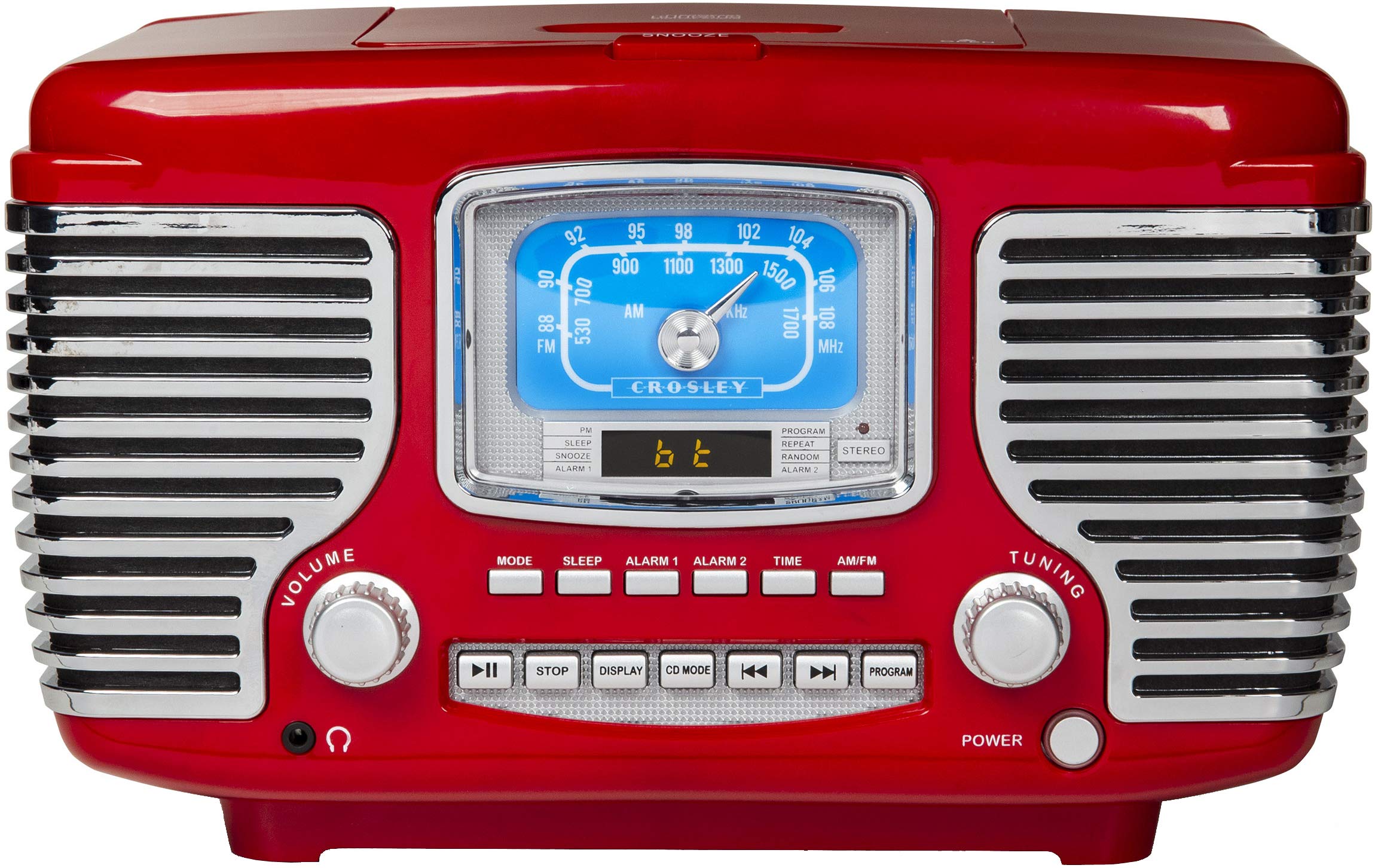 Foto 2 pulgar | Radio Despertador Con Reproductor De Cd Crosley Cr612b-re Corsair Red - Venta Internacional.