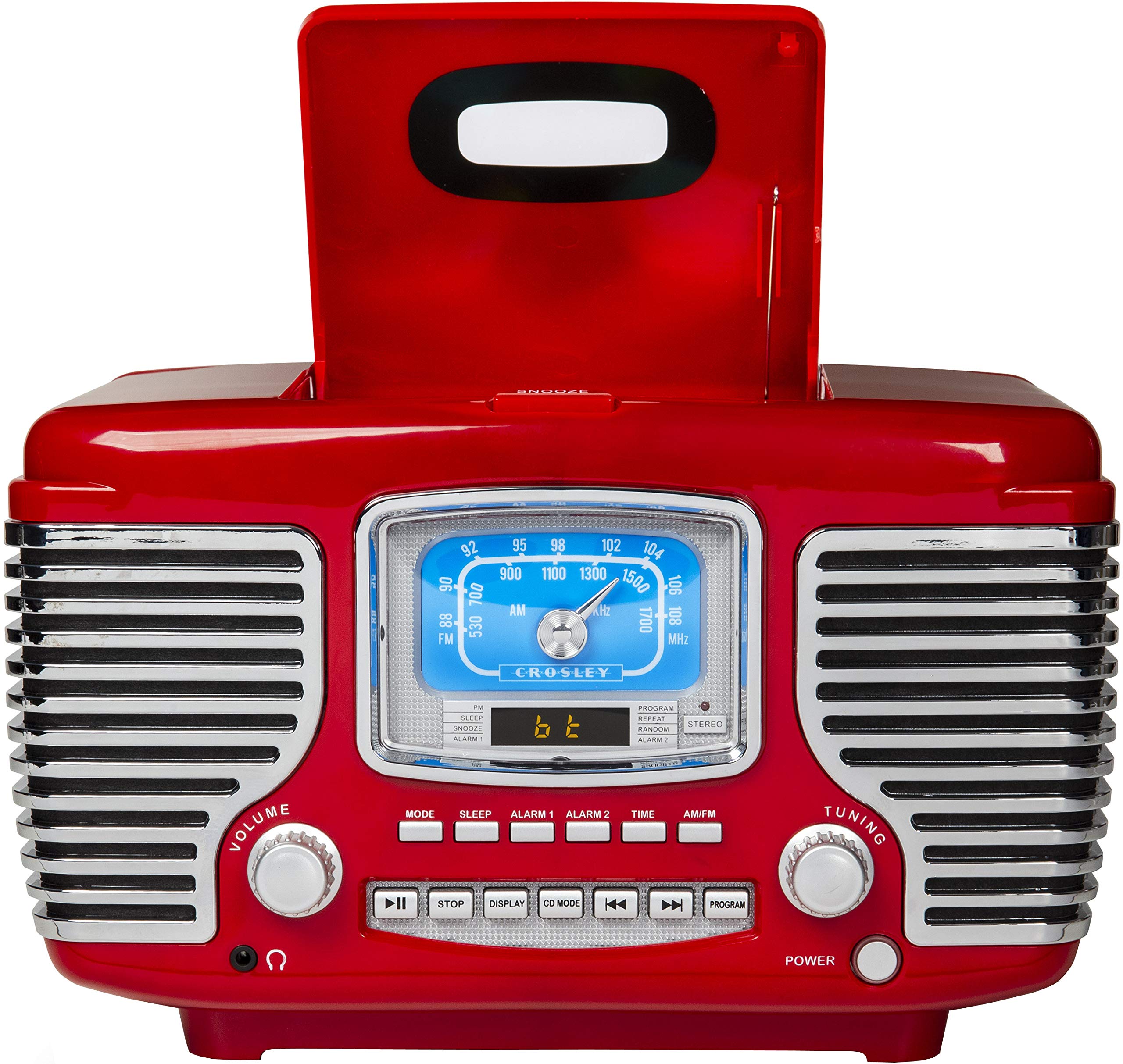 Foto 7 pulgar | Radio Despertador Con Reproductor De Cd Crosley Cr612b-re Corsair Red - Venta Internacional.
