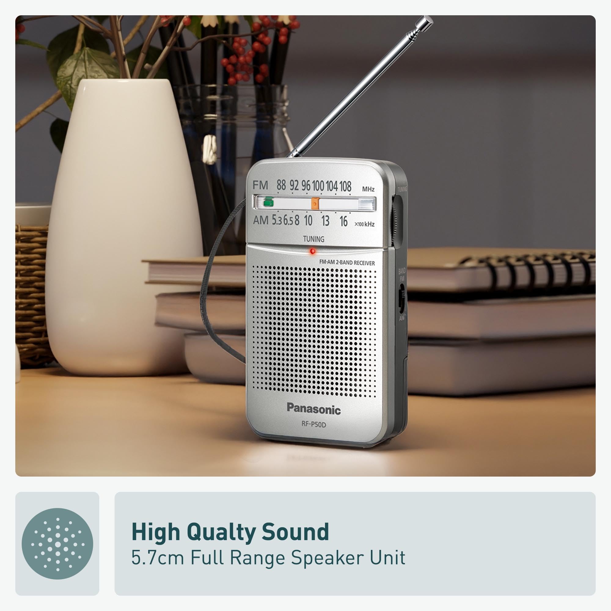 Foto 5 pulgar | Radio Portátil FM/AM Panasonic RF-P50D Negra -  Venta Internacional