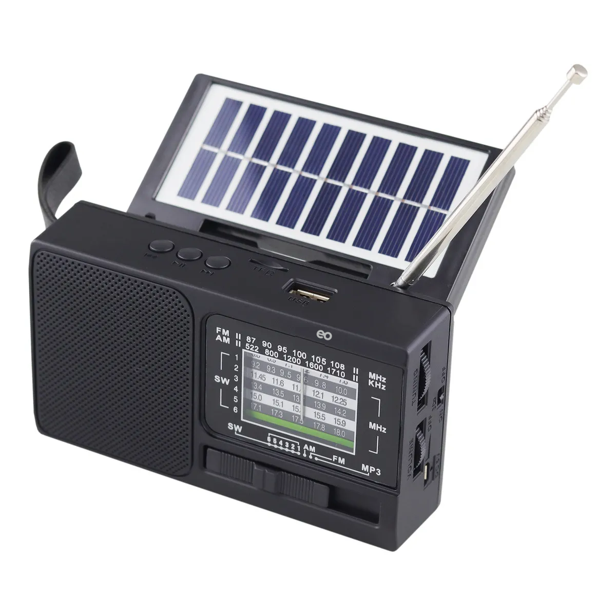 Foto 4 pulgar | Radio Am Fm Portátil Recargable Panel Solar Eo Safe Imports Esi-20209 Negro