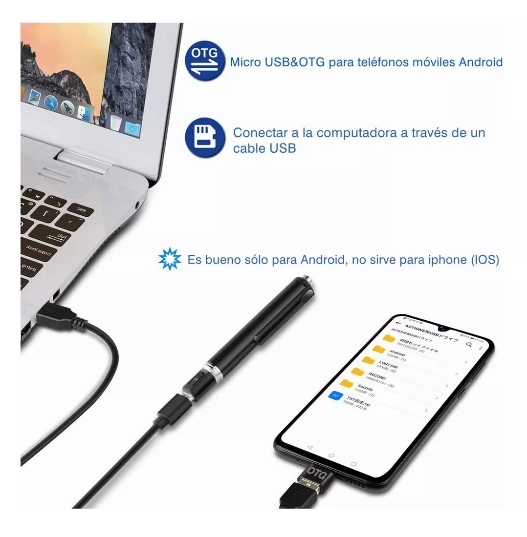 Foto 5 pulgar | Grabadora de Voz Lab.G 64GB Pluma Negra con Plateado