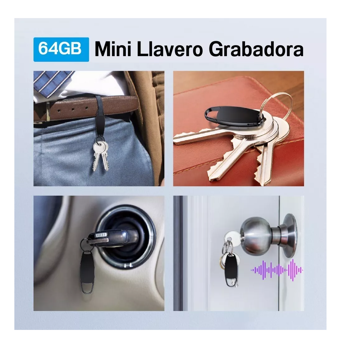 Foto 5 | Grabadora Activada por Voz V13 Negra Mini USB 64gb Recorder