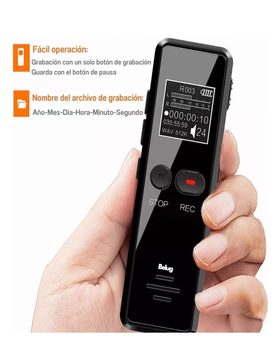 Foto 4 pulgar | Grabadora de Voz Digital 64gb Lab.G Reducción de Ruido Negra