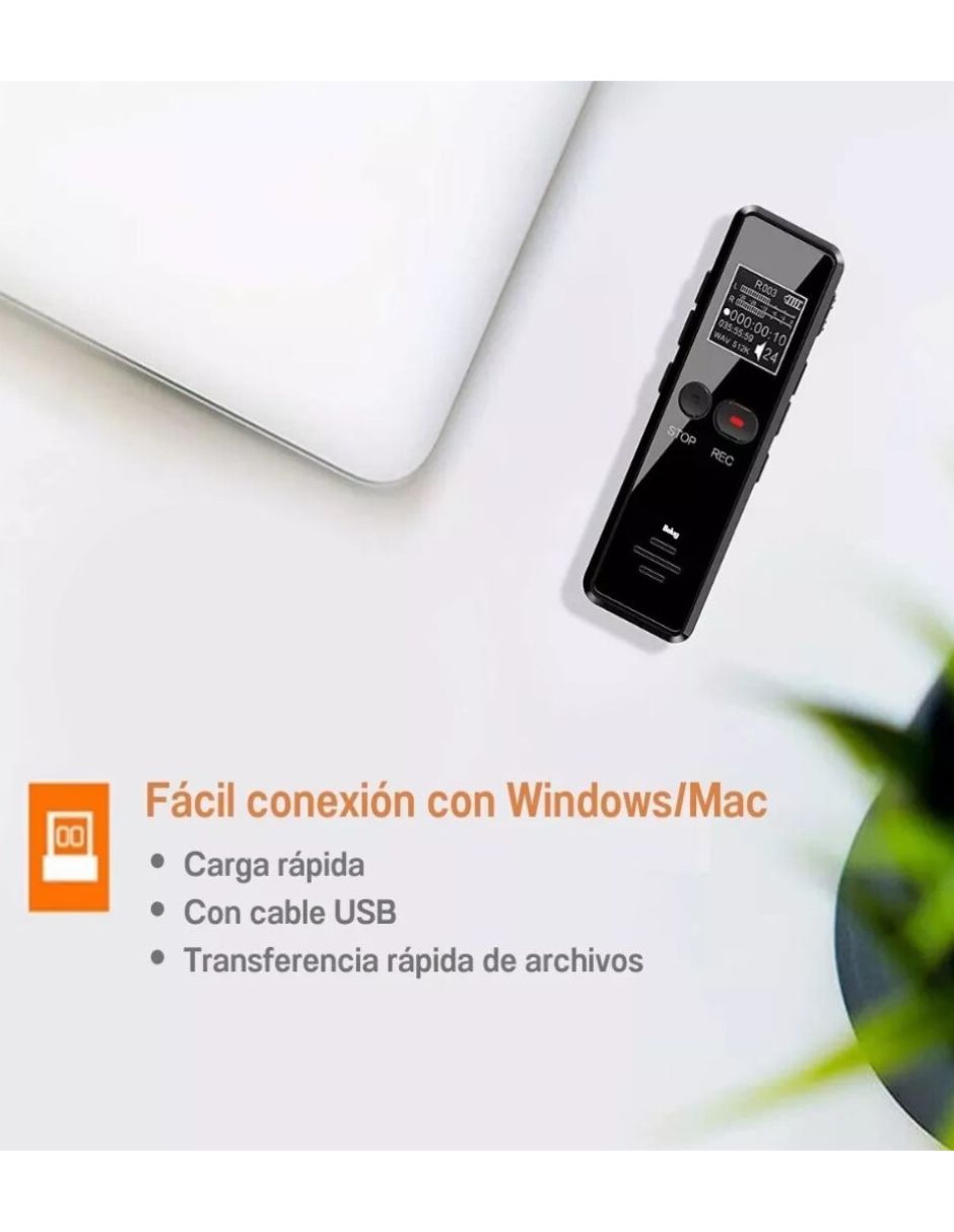 Foto 5 pulgar | Grabadora de Voz Digital 64gb Lab.G Reducción de Ruido Negra