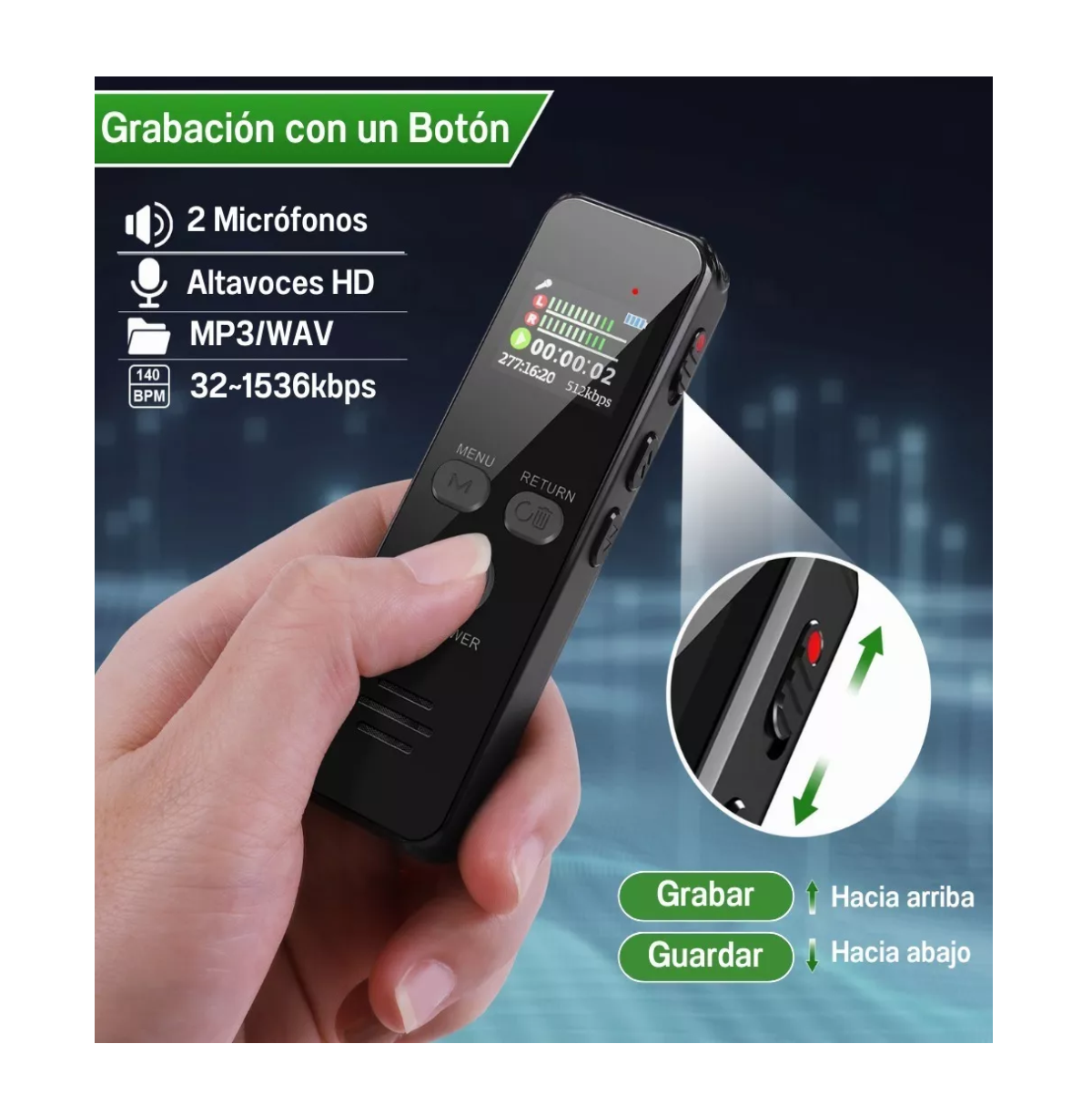 Foto 4 pulgar | Grabadora de Voz Lab.G 64gb Activada por Voz