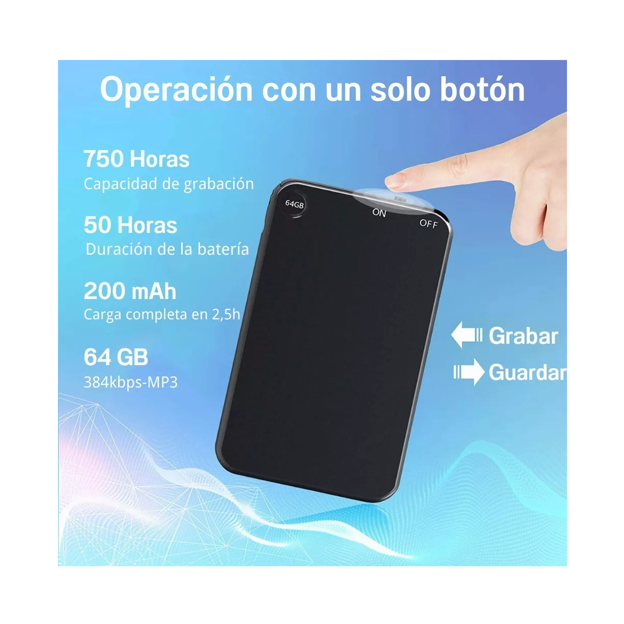Foto 6 pulgar | Minigrabadora de Voz Belug 64 GB Activada por Voz