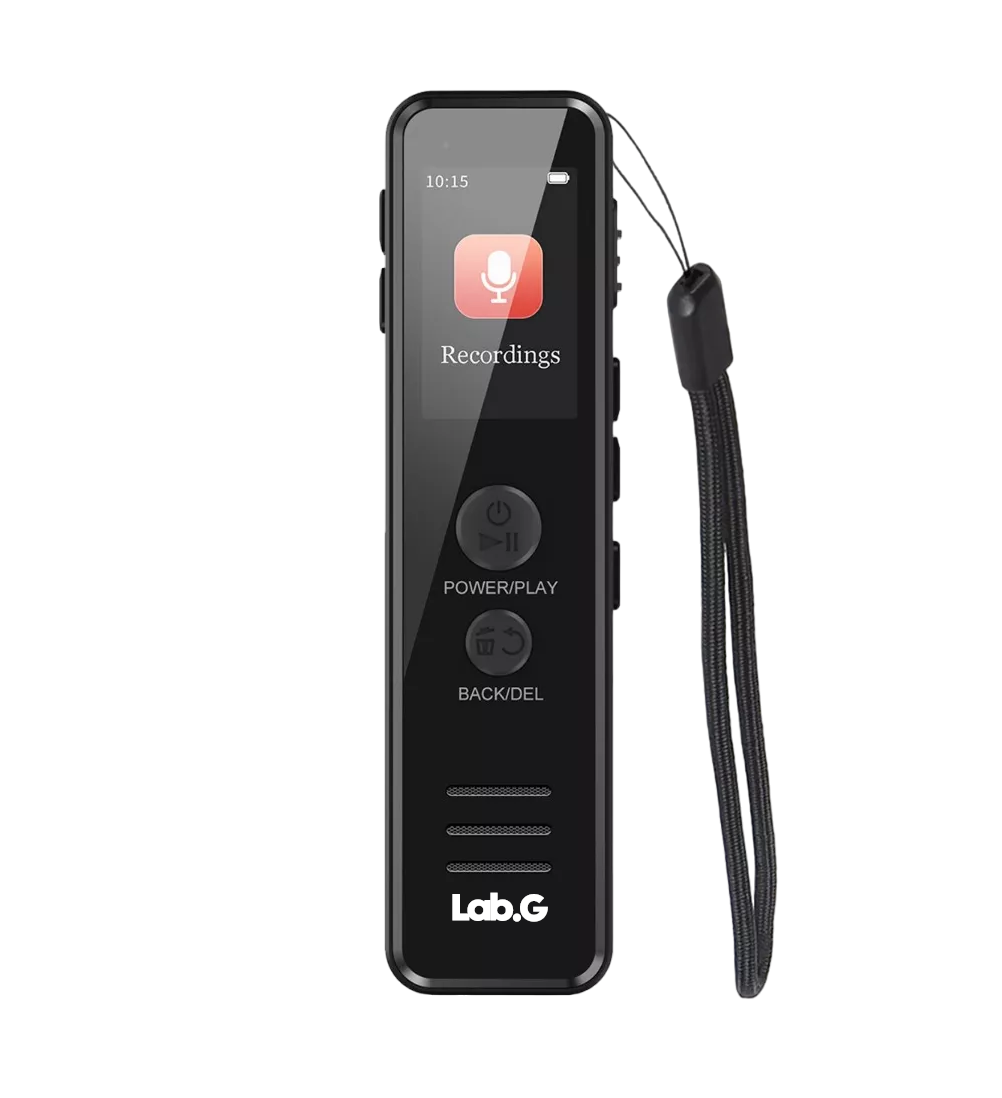 Grabadora De Voz Digital Lab.g 64gb, Reproductor Mp3 Con Pantalla, Negro