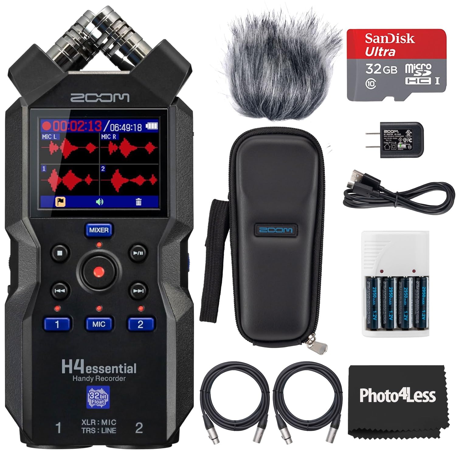 Handy Recorder Zoom H4essential Con Paquete De Accesorios De 32 Gb - Venta Internacional.