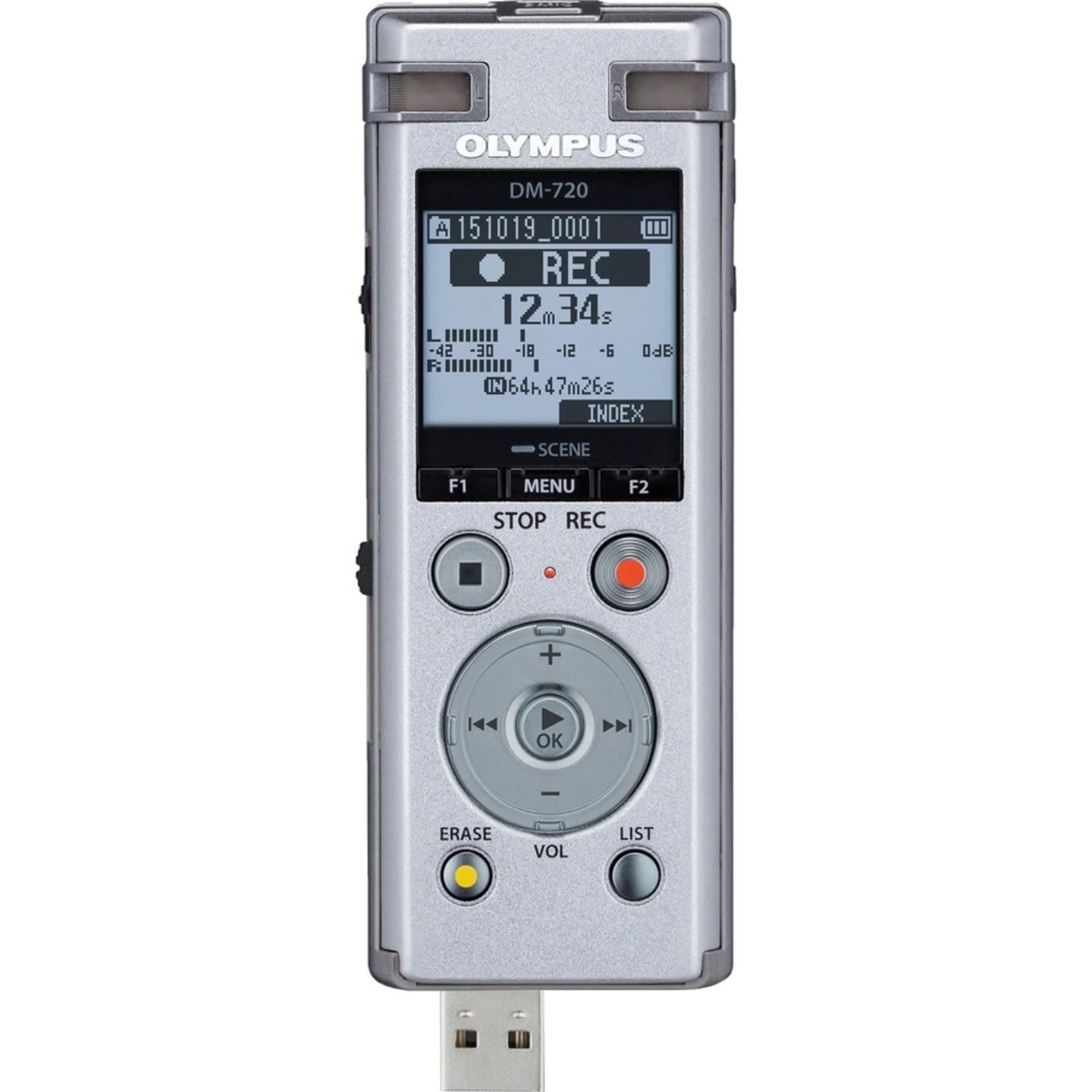 Foto 2 | Grabadora De Voz Olympus Dm-720 De 4 Gb Con Ranura Micro Sd Plateada - Venta Internacional.