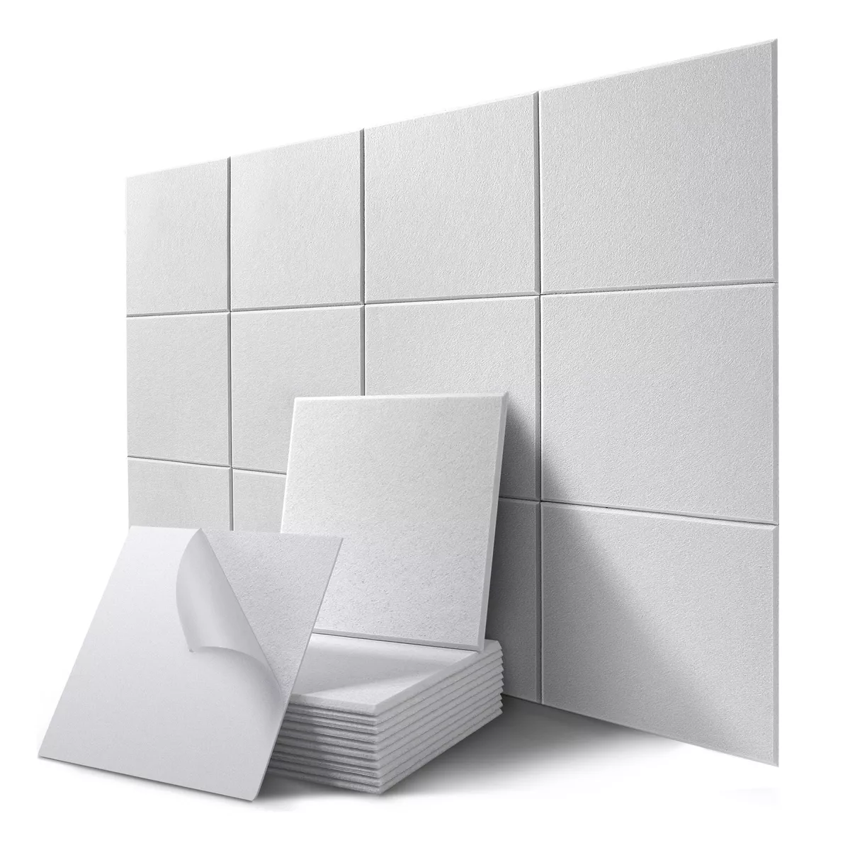 Foto 2 pulgar | Set Paneles Acústicos 30x30x1 Cm Absorvente  12 Pzs Eo Safe Imports Esi-14408 Blanco