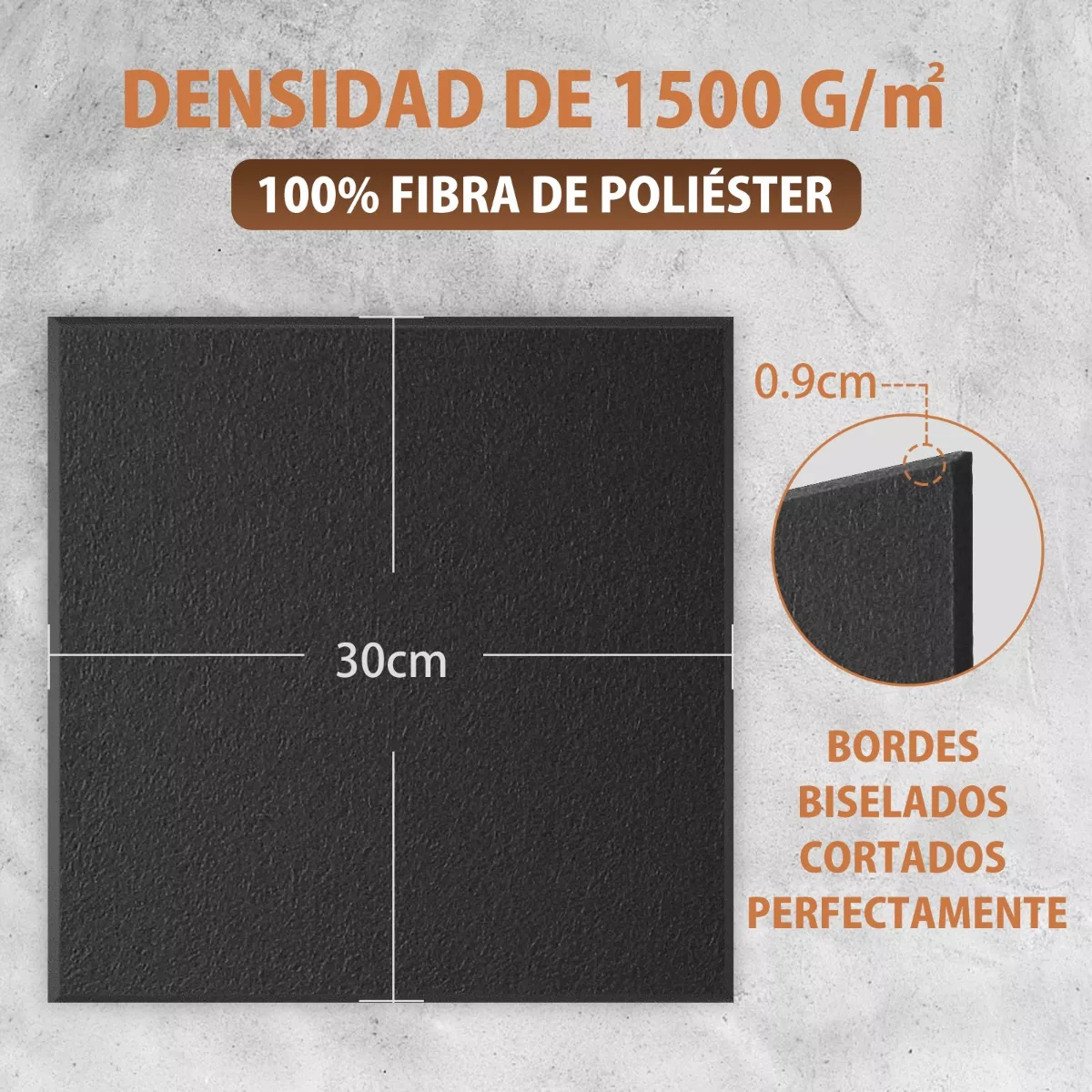 Foto 4 pulgar | Paneles Acústicos Eo Safe Imports Esi-16644 Negro 30x30x1 cm 12 Piezas