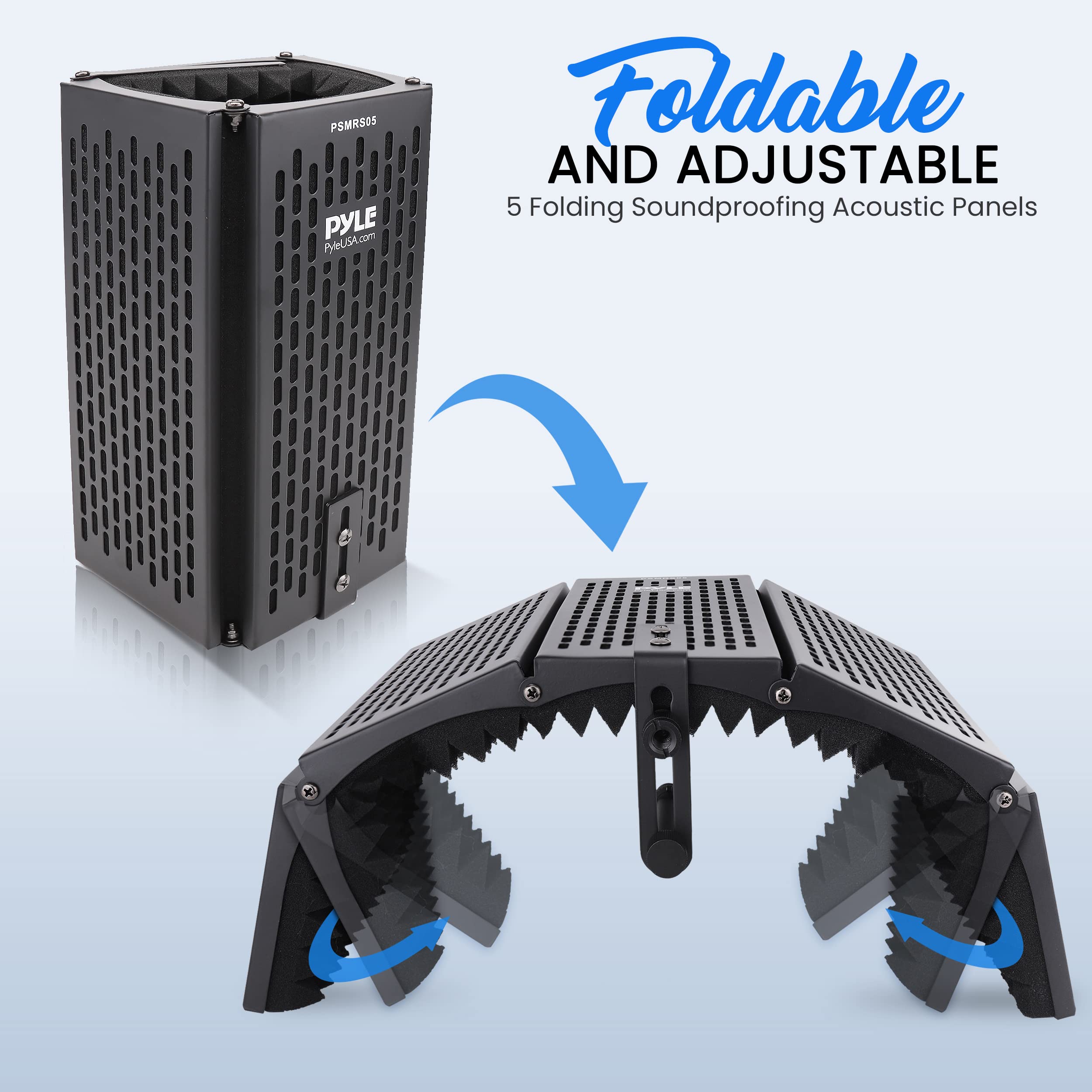 Foto 4 pulgar | Escudo De Aislamiento De Sonido Para Micrófono Pyle Studio Con 5 Paneles - Venta Internacional.