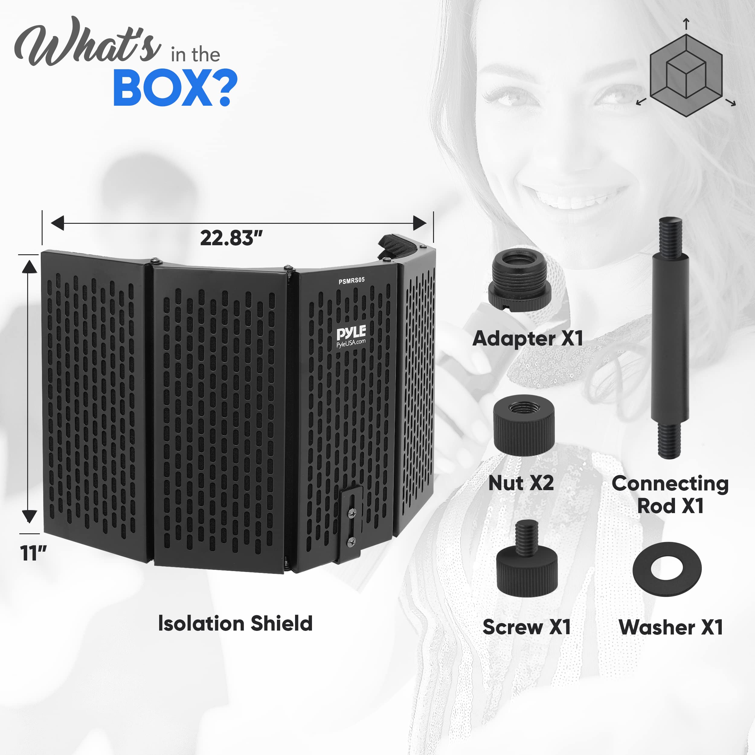 Foto 7 | Escudo De Aislamiento De Sonido Para Micrófono Pyle Studio Con 5 Paneles - Venta Internacional.