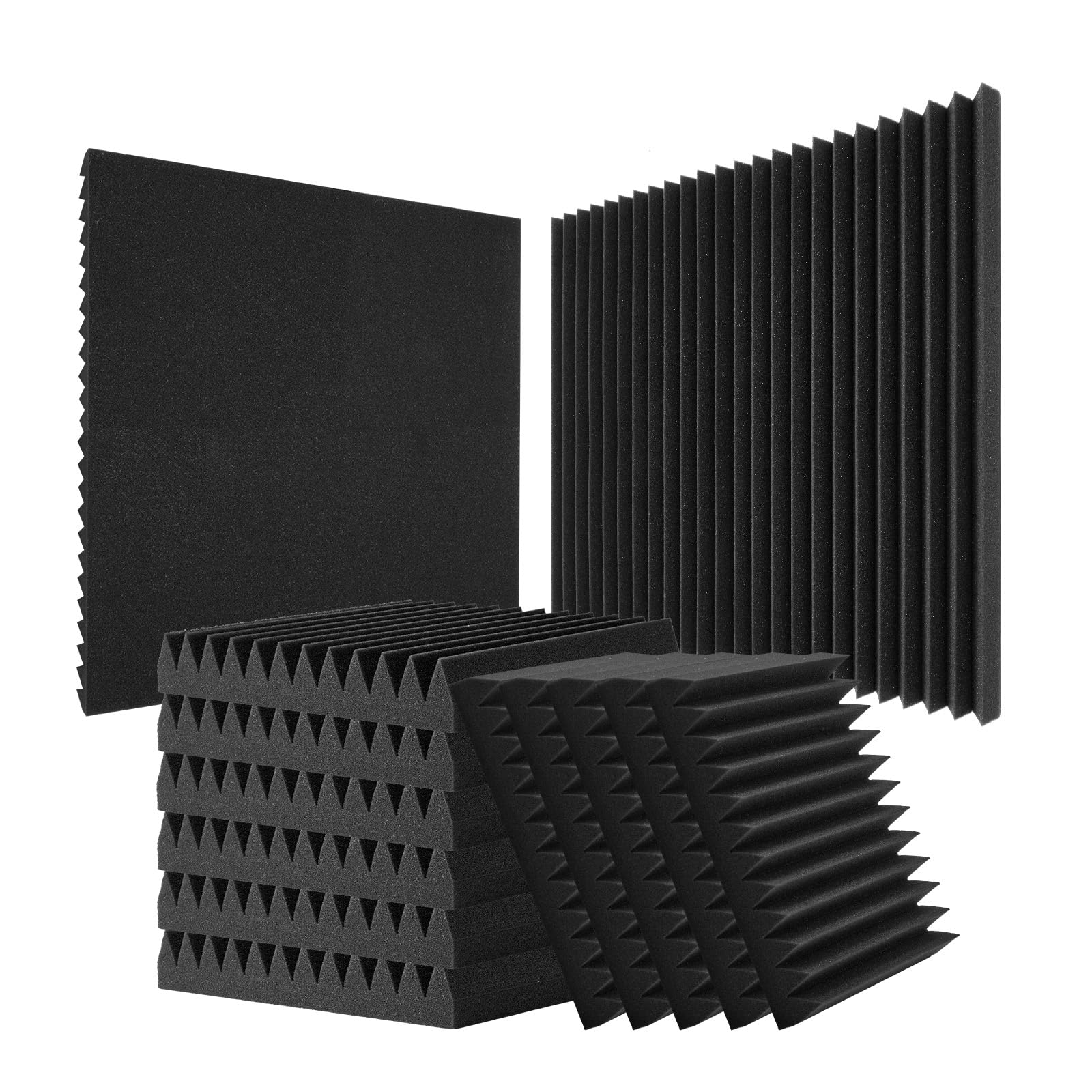 Foto 1 | Paneles Acústicos De Espuma Vevor, Paquete De 50 Unidades, Alta Densidad, 30 Kg/m³, Color Negro - Venta Internacional.