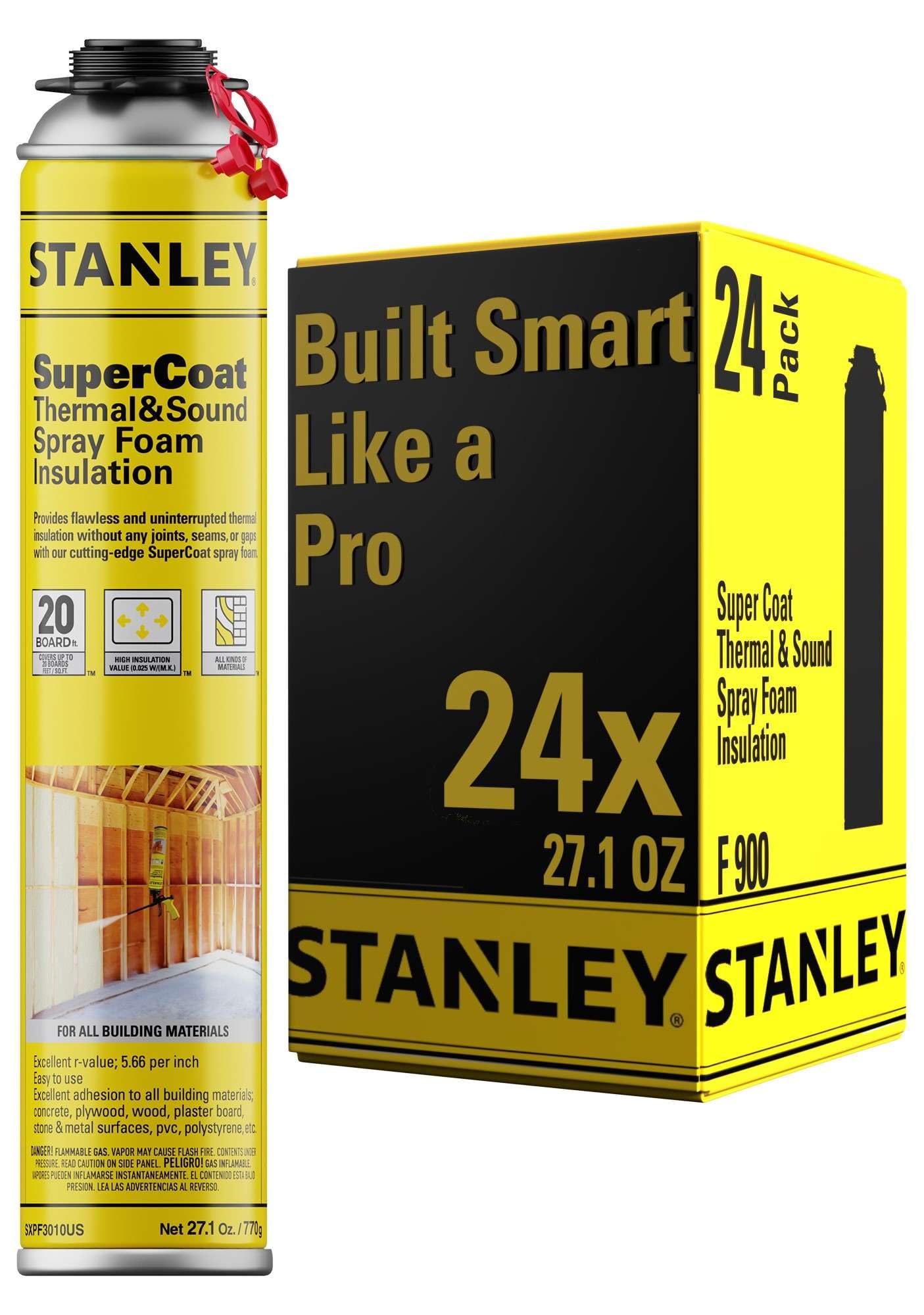 Foto 2 pulgar | Aislamiento De Espuma En Aerosol Stanley Supercoat De 800 Ml, Celda Cerrada - Venta Internacional.