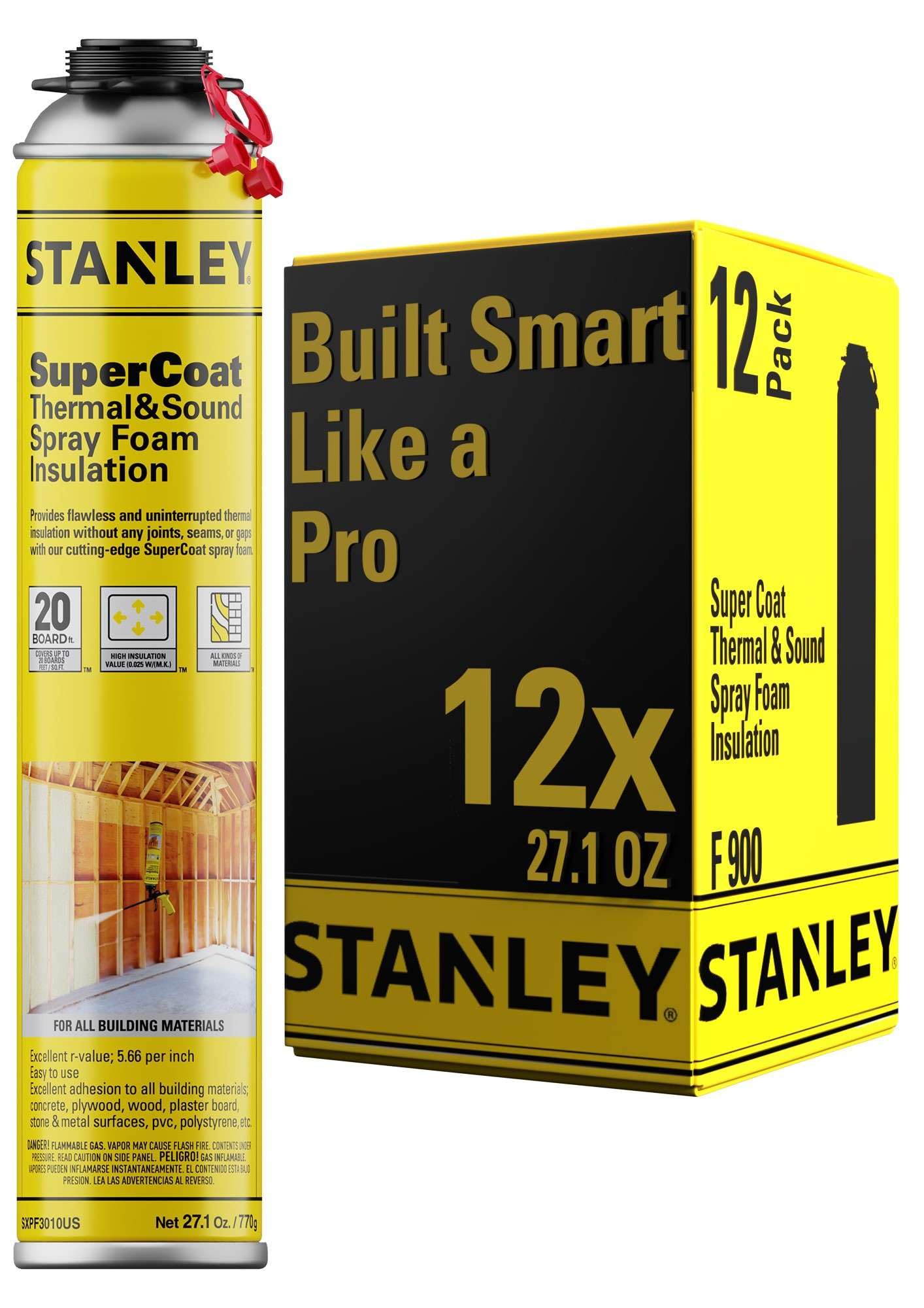 Foto 2 pulgar | Aislamiento De Espuma En Aerosol Stanley Supercoat Closed Cell 800 Ml - Venta Internacional.