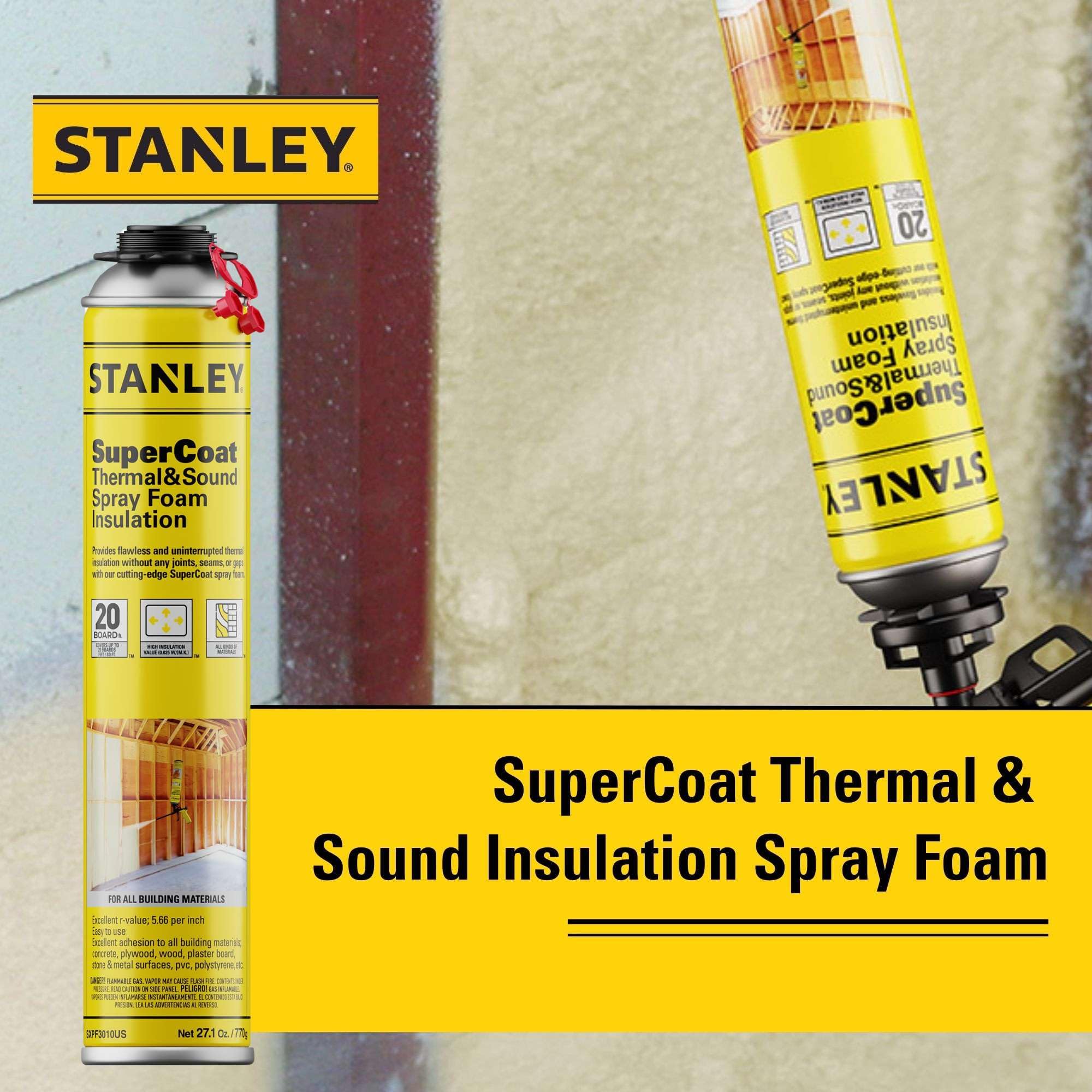 Foto 3 pulgar | Aislamiento De Espuma En Aerosol Stanley Supercoat Closed Cell 800 Ml - Venta Internacional.