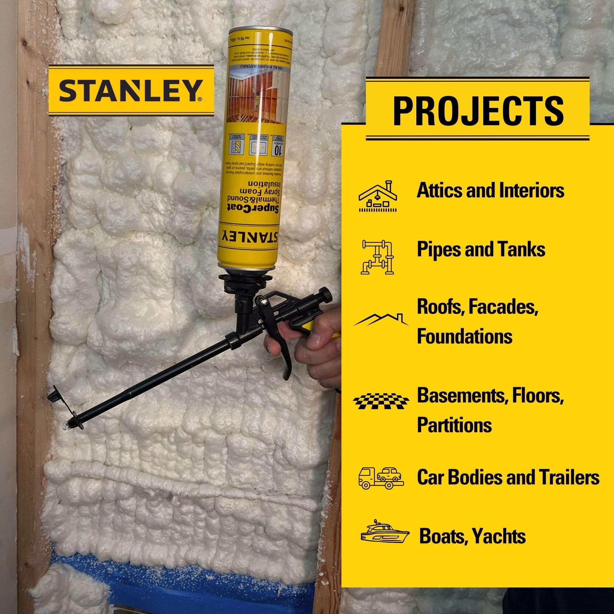 Foto 7 pulgar | Aislamiento De Espuma En Aerosol Stanley Supercoat Closed Cell 800 Ml - Venta Internacional.