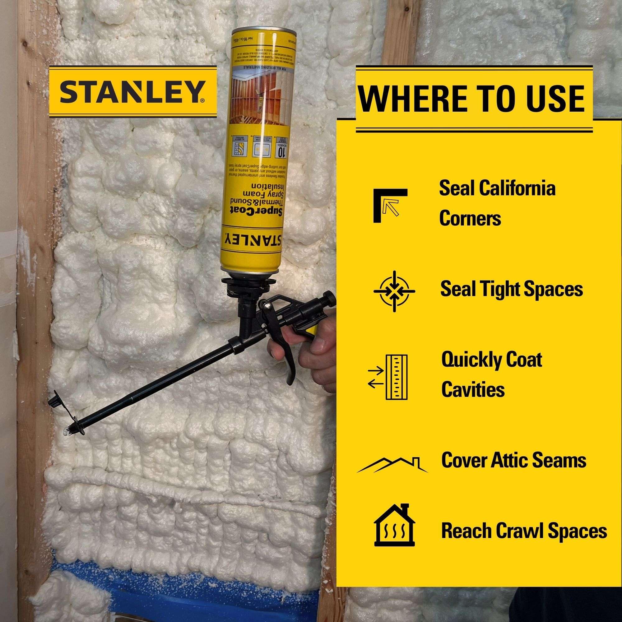 Foto 8 pulgar | Aislamiento De Espuma En Aerosol Stanley Supercoat Closed Cell 800 Ml - Venta Internacional.