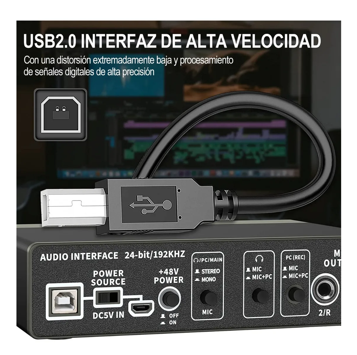 Foto 4 pulgar | Interfaz de Audio Eo Safe Imports ESI-2958 color Negro USB Portátil