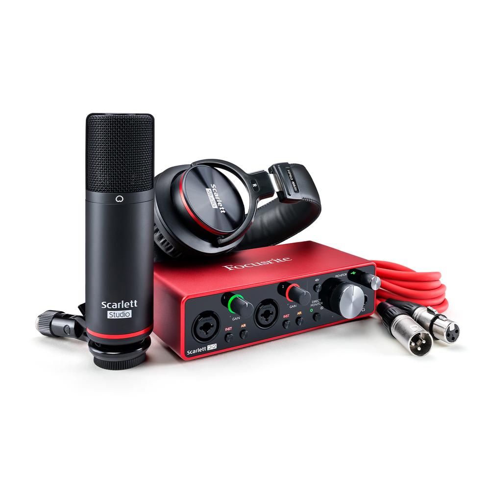 Foto 2 pulgar | Paquete Grabación Focusrite Scarlett 2i2 Studio 4g Color Rojo Interfaz Micrófono Audífonos
