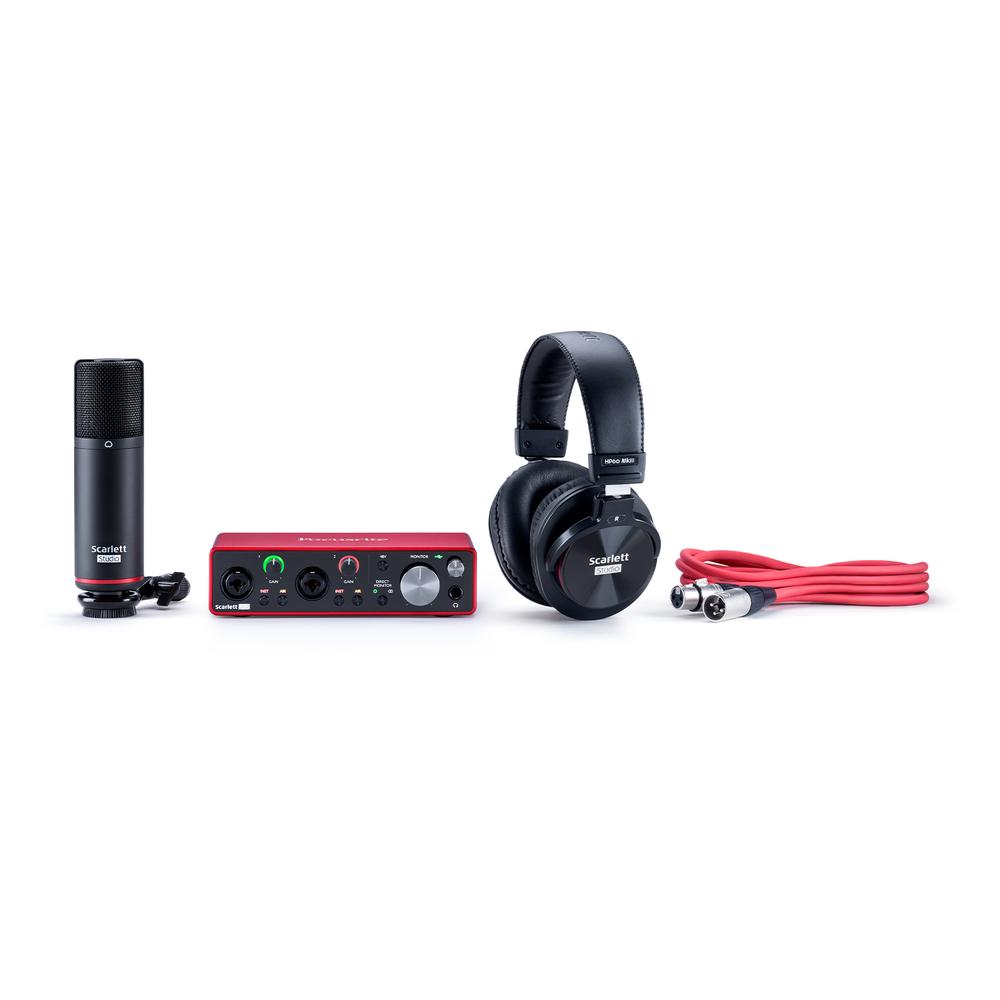 Foto 3 pulgar | Paquete Grabación Focusrite Scarlett 2i2 Studio 4g Color Rojo Interfaz Micrófono Audífonos