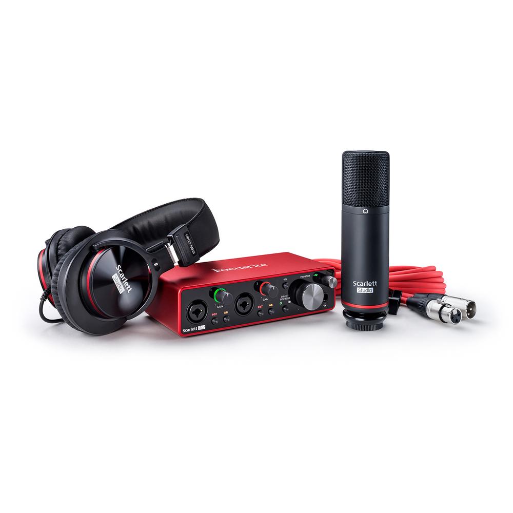 Foto 4 pulgar | Paquete Grabación Focusrite Scarlett 2i2 Studio 4g Color Rojo Interfaz Micrófono Audífonos