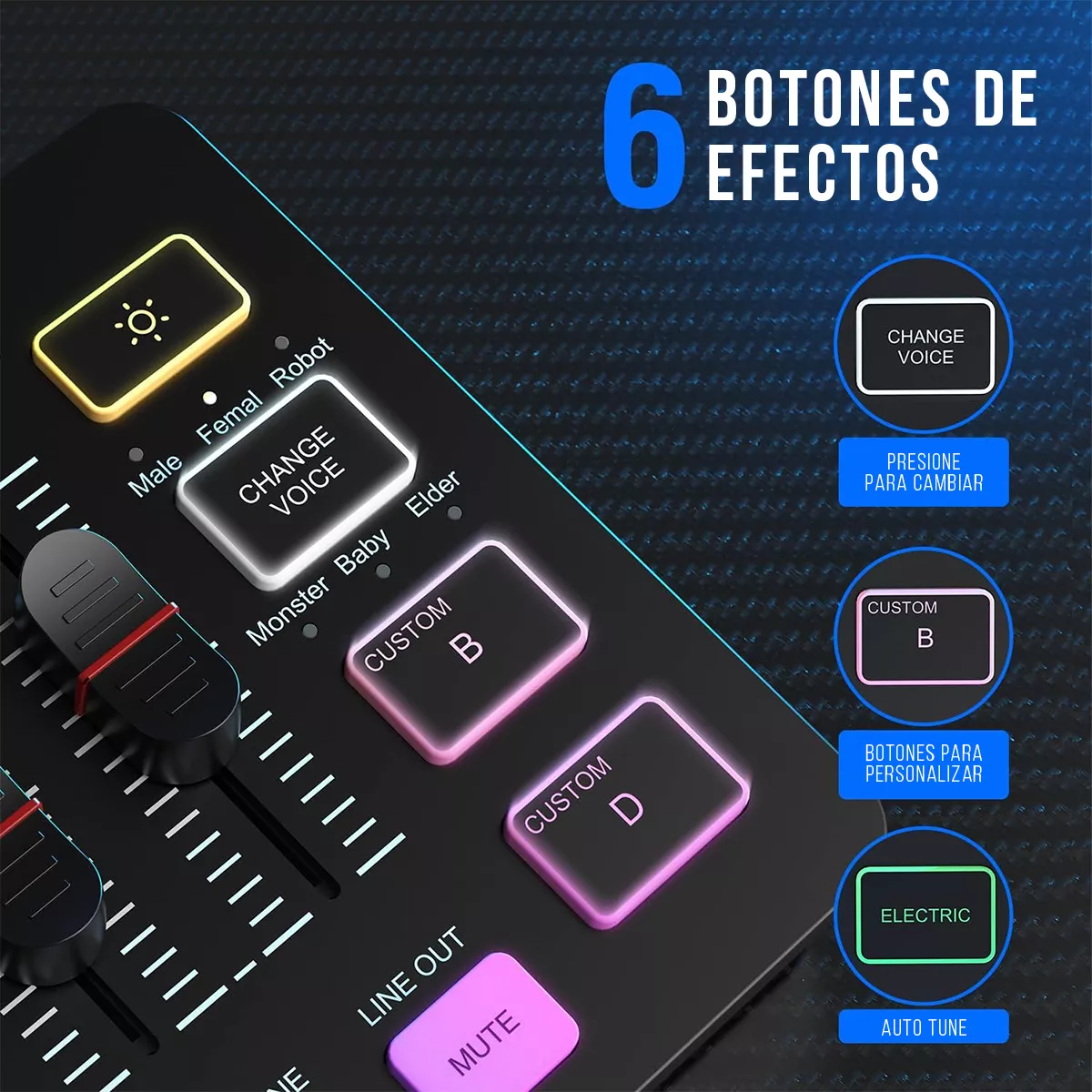 Foto 2 | Mezcladora Ampligame Fifine Sc3 2 Salidas 3 Entradas usb-c/4 Eo Safe Imports  Esi-16649 Gris